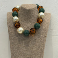 LONG TURQUOISE BEAD NECKLACE