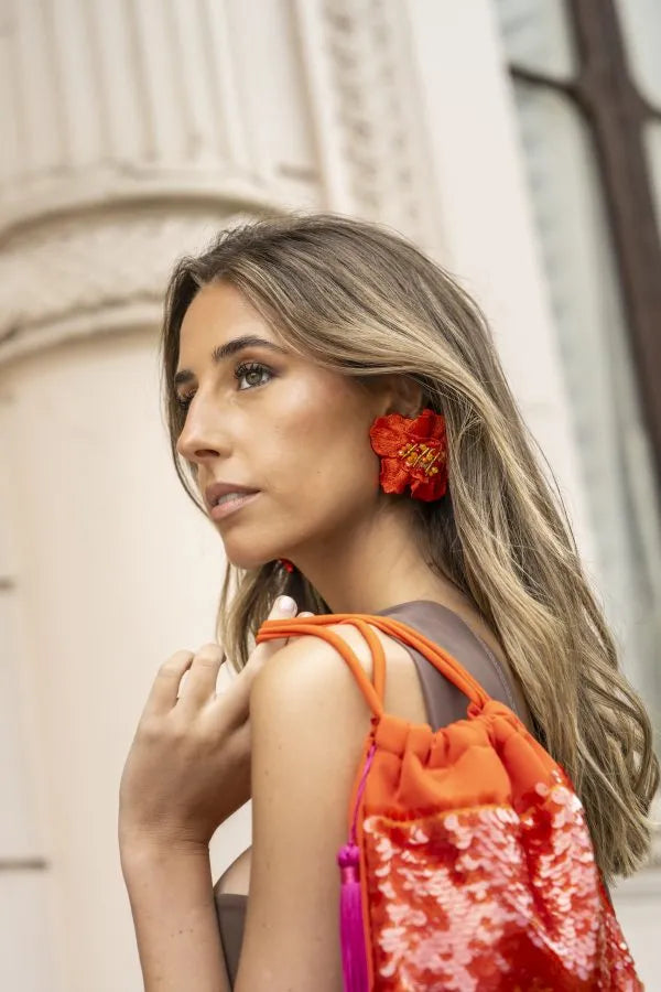 PENDIENTES JARDIN MINI NARANJA