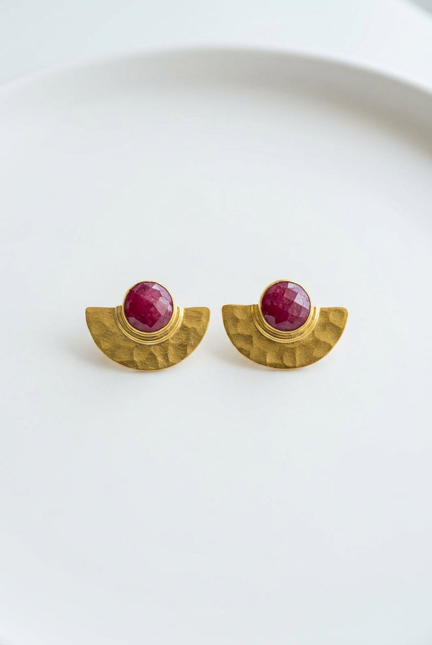 PENDIENTES ABANICO RUBÍ
