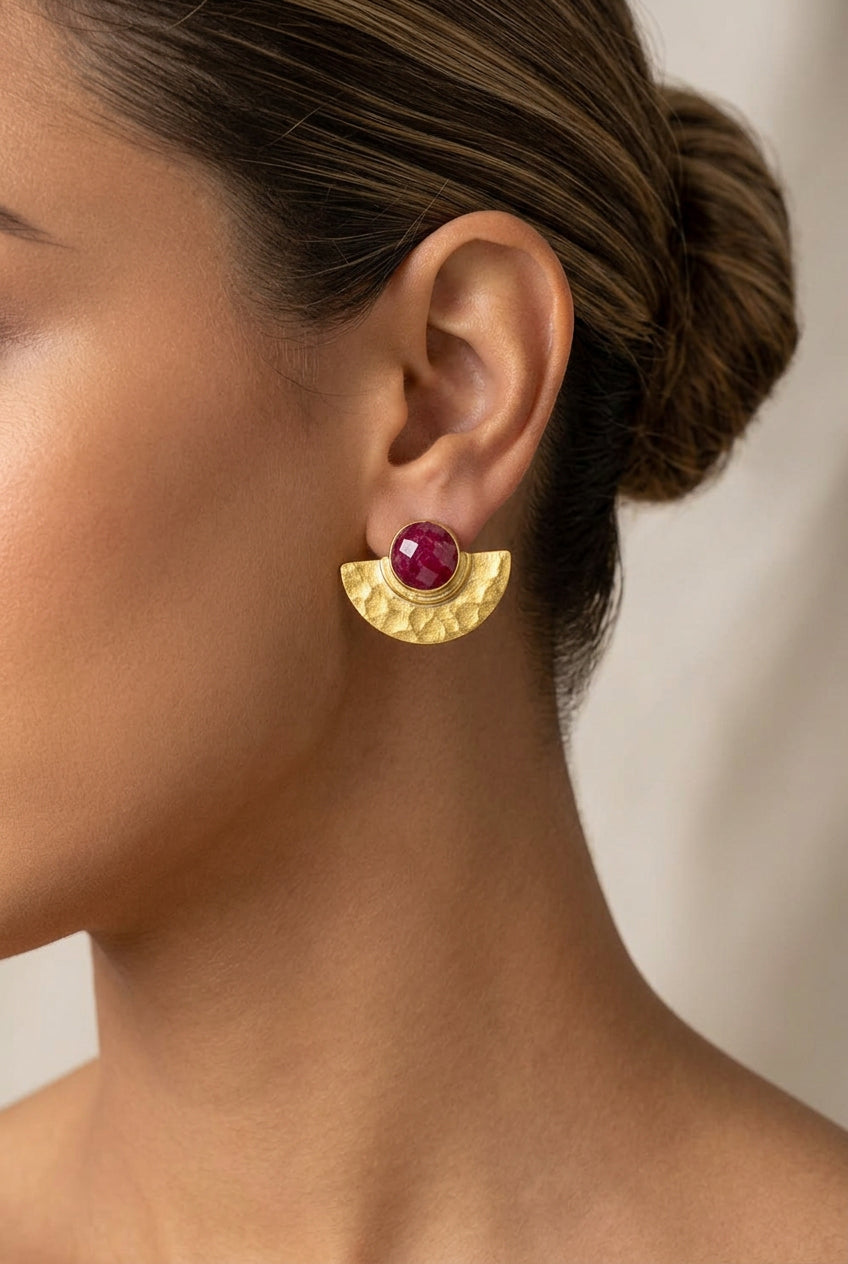 PENDIENTES ABANICO RUBÍ
