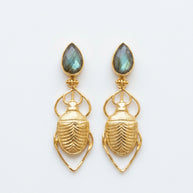 PENDIENTES ESCARABAJO LABRADORITE