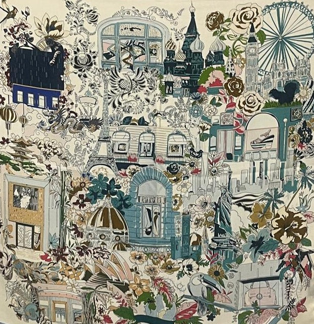 PAÑUELO CUADRADO 70X70 MONDE BLEU