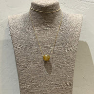 COLLAR CADENA FINA Y BOLA PIEDRA AZUL AMBAR
