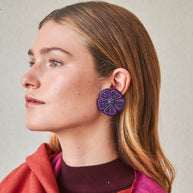 EMBROIDERED FLOWER EARRINGS