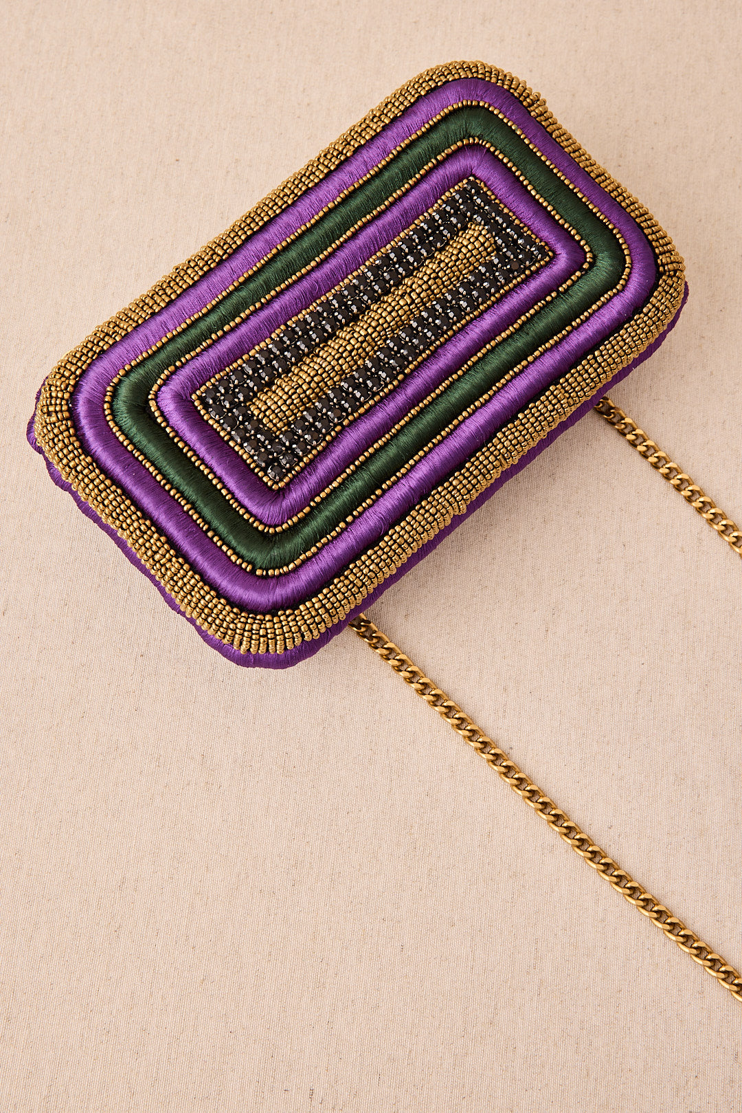 EMBROIDERED RECTANGULAR CLUTCH
