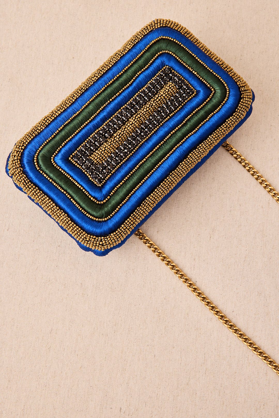 EMBROIDERED RECTANGULAR CLUTCH