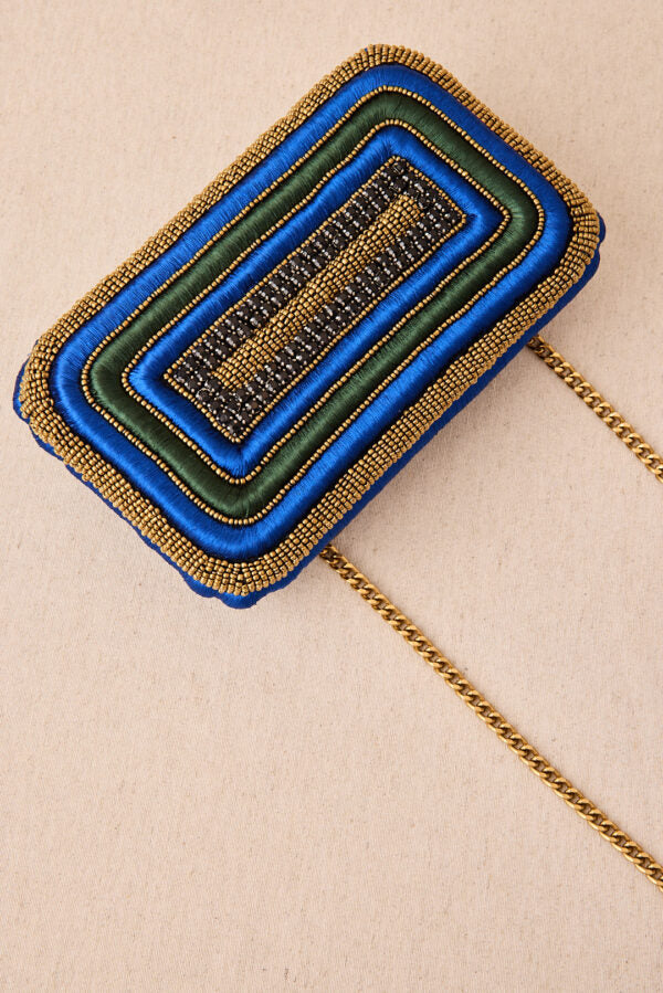 EMBROIDERED RECTANGULAR CLUTCH