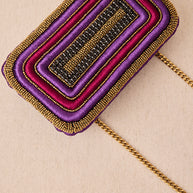 EMBROIDERED RECTANGULAR CLUTCH