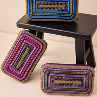 EMBROIDERED RECTANGULAR CLUTCH