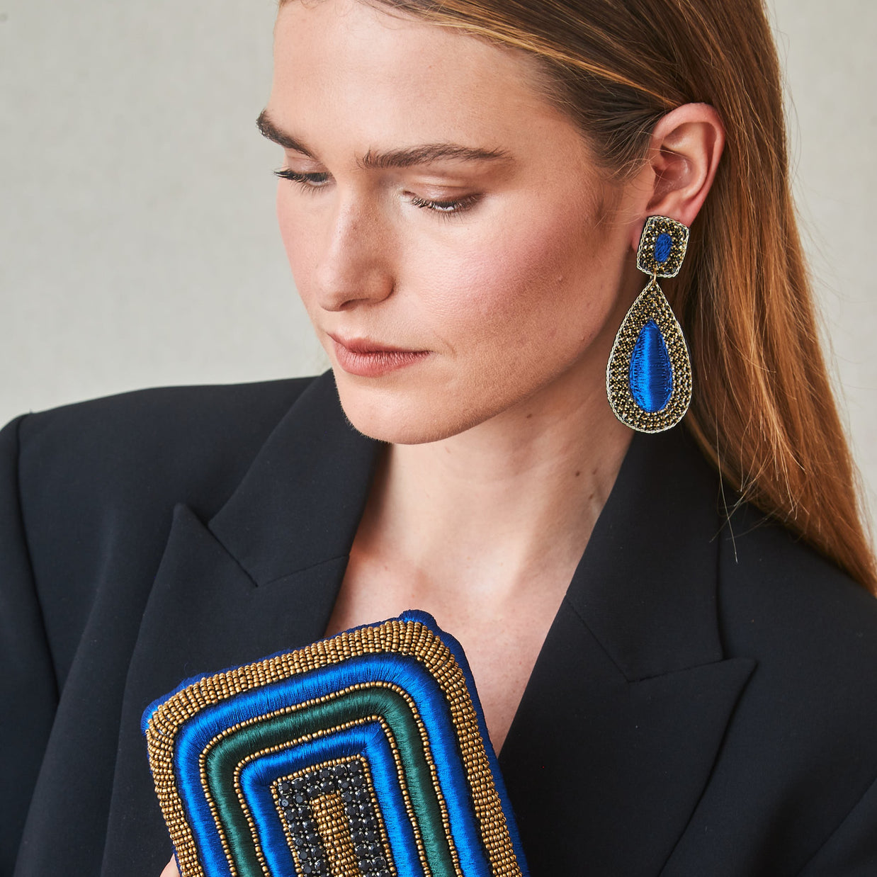 EMBROIDERED FLOWER EARRINGS