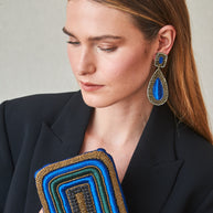EMBROIDERED FLOWER EARRINGS