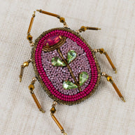 PINK BEETLE BROOCH