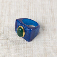 ANILLO RESINA Y PIEDRA DURA