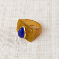 ANILLO RESINA Y PIEDRA DURA