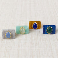 ANILLO RESINA Y PIEDRA DURA