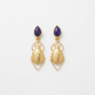 PENDIENTES ESCARABAJO AZUL