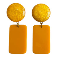 PENDIENTES RECTÁNGULO AMARILLO