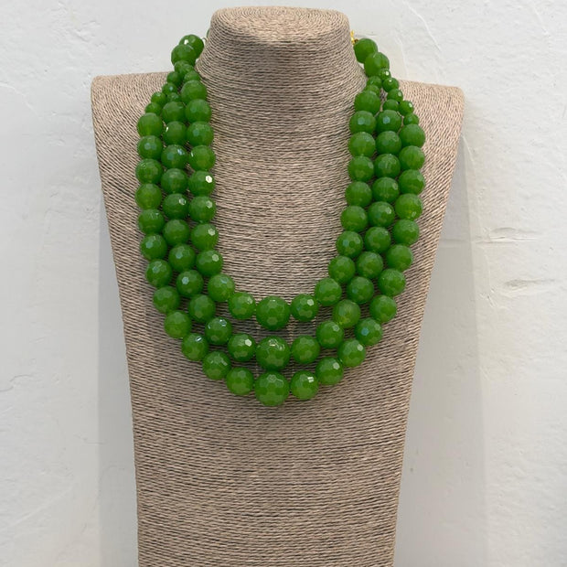 COLLAR FACETADO VERDE