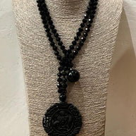 COLLAR LARGO MANDALA NEGRO