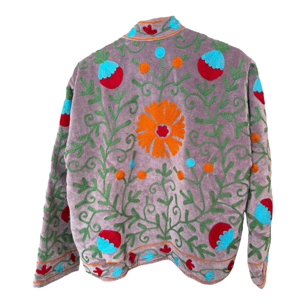 CHAQUETA REVERSIBLE TERCIOPELO MALVA