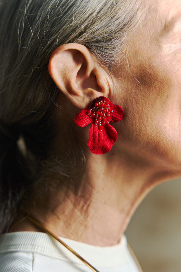 PENDIENTES SUCREÑA ROJO