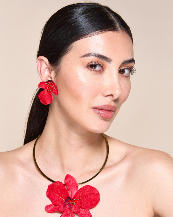PENDIENTES SUCREÑA ROJO