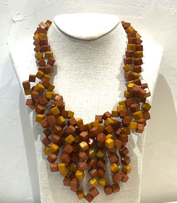 MUSTARD SMALL DICE NECKLACE