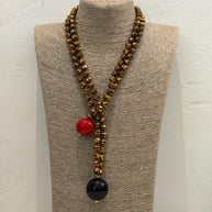 LONG TURQUOISE BEAD NECKLACE