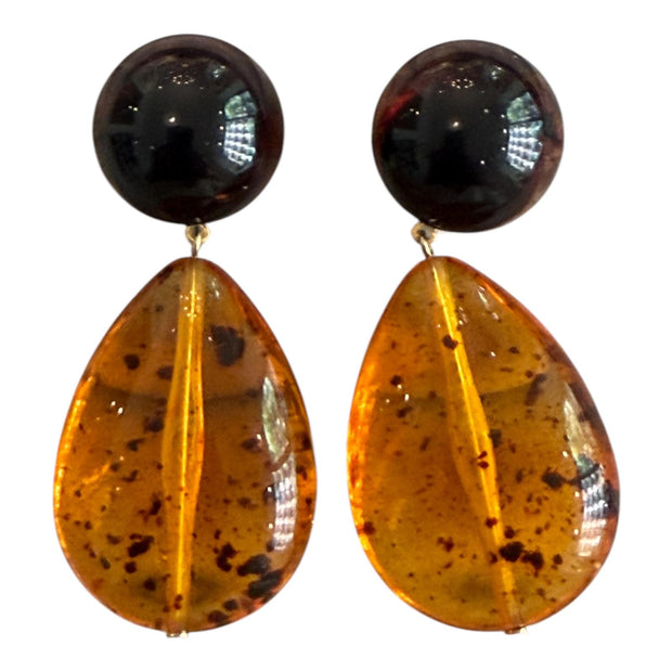 SMALL PYRAMID EARRINGS BLACK AND WHITE