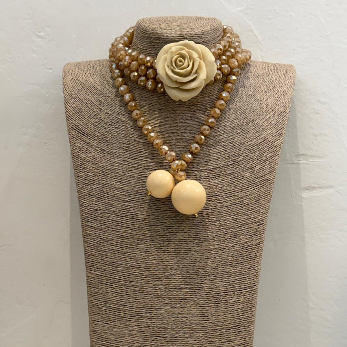 LONG TURQUOISE BEAD NECKLACE