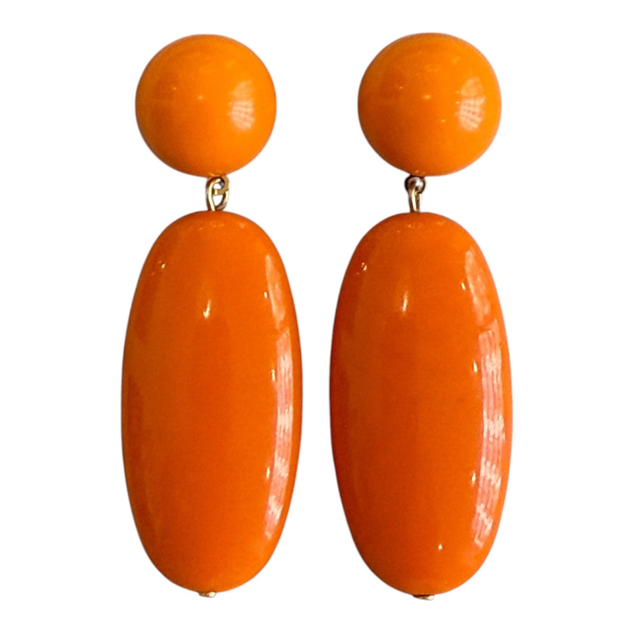PENDIENTES OVALO NARANJA