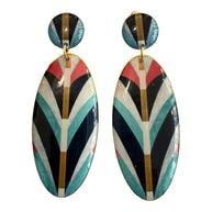 PENDIENTES OVAL AZUL
