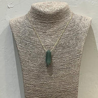 JADE GREEN PYRAMIDAL STONE NECKLACE