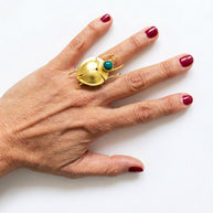 ANILLO ESCARABAJO JADE TEÑIDO VERDE