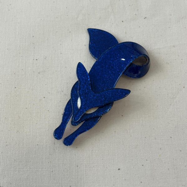 NAVY BLUE GLITTER FOX