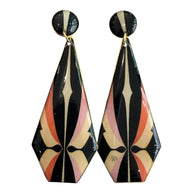 PENDIENTES PIRÁMIDE PEQUEÑA ROSA Y NEGRO