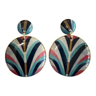 SMALL BLUE PYRAMID EARRINGS