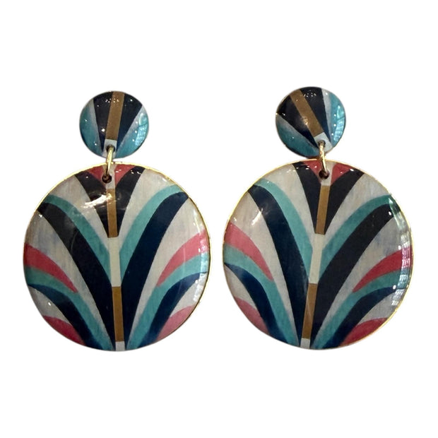 PENDIENTES REDONDO AZUL