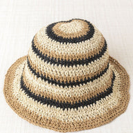 RAFFIA STRIPED BEIGE HAT