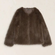 Chaqueta Maxi Pelo Café