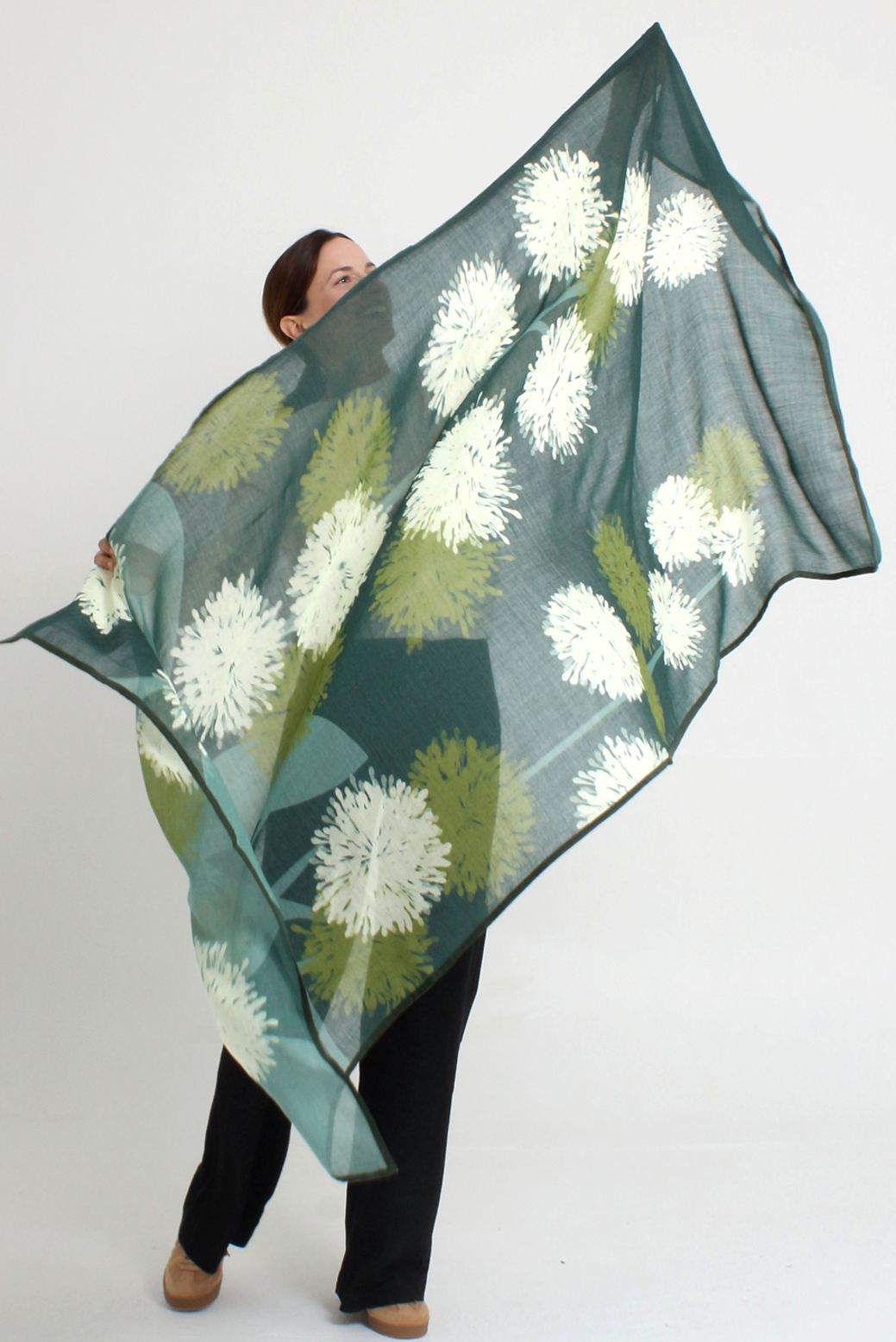 SQUARE SCARF 140x140 AQUA