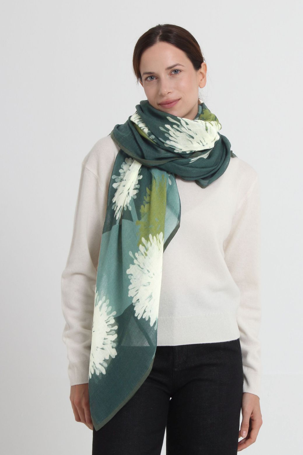 SQUARE SCARF 140x140 AQUA