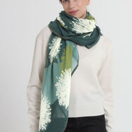 SQUARE SCARF 140x140 AQUA