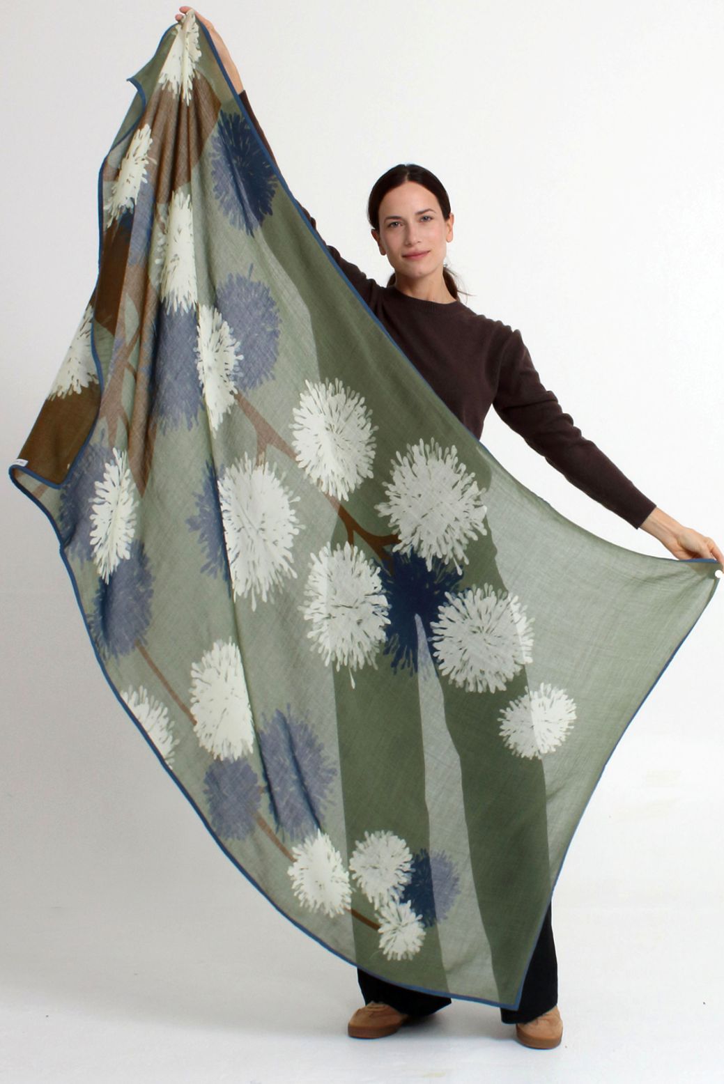 SQUARE SCARF 140x140 AQUA