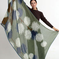 SQUARE SCARF 140x140 AQUA