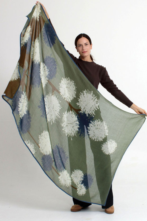 SQUARE SCARF 140x140 AQUA