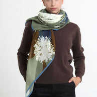 SQUARE SCARF 140x140 AQUA