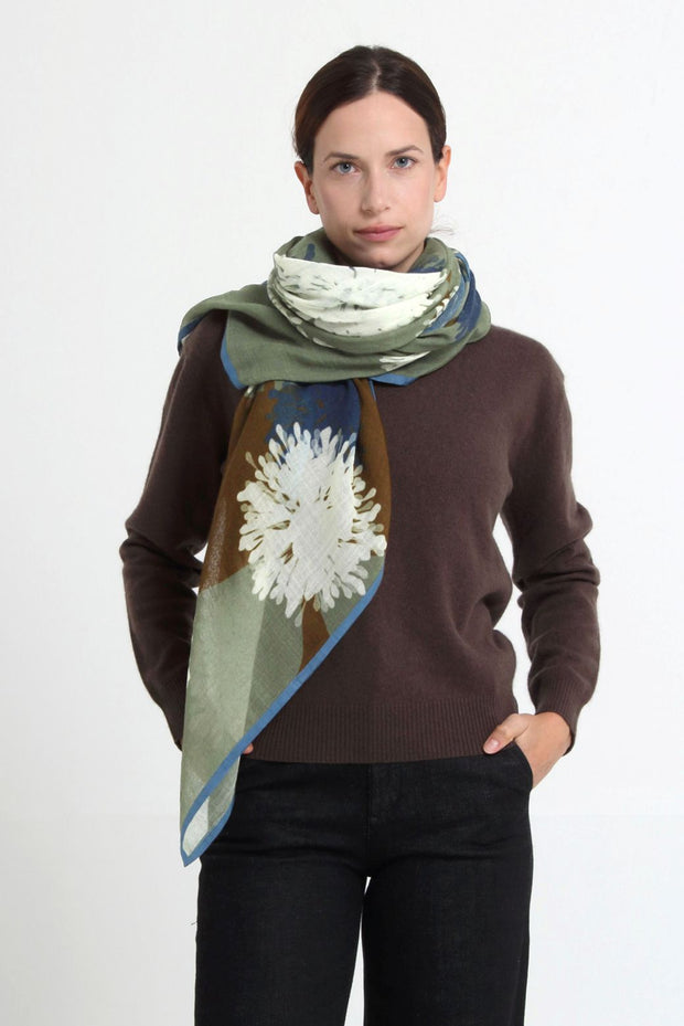 SQUARE SCARF 140x140 AQUA