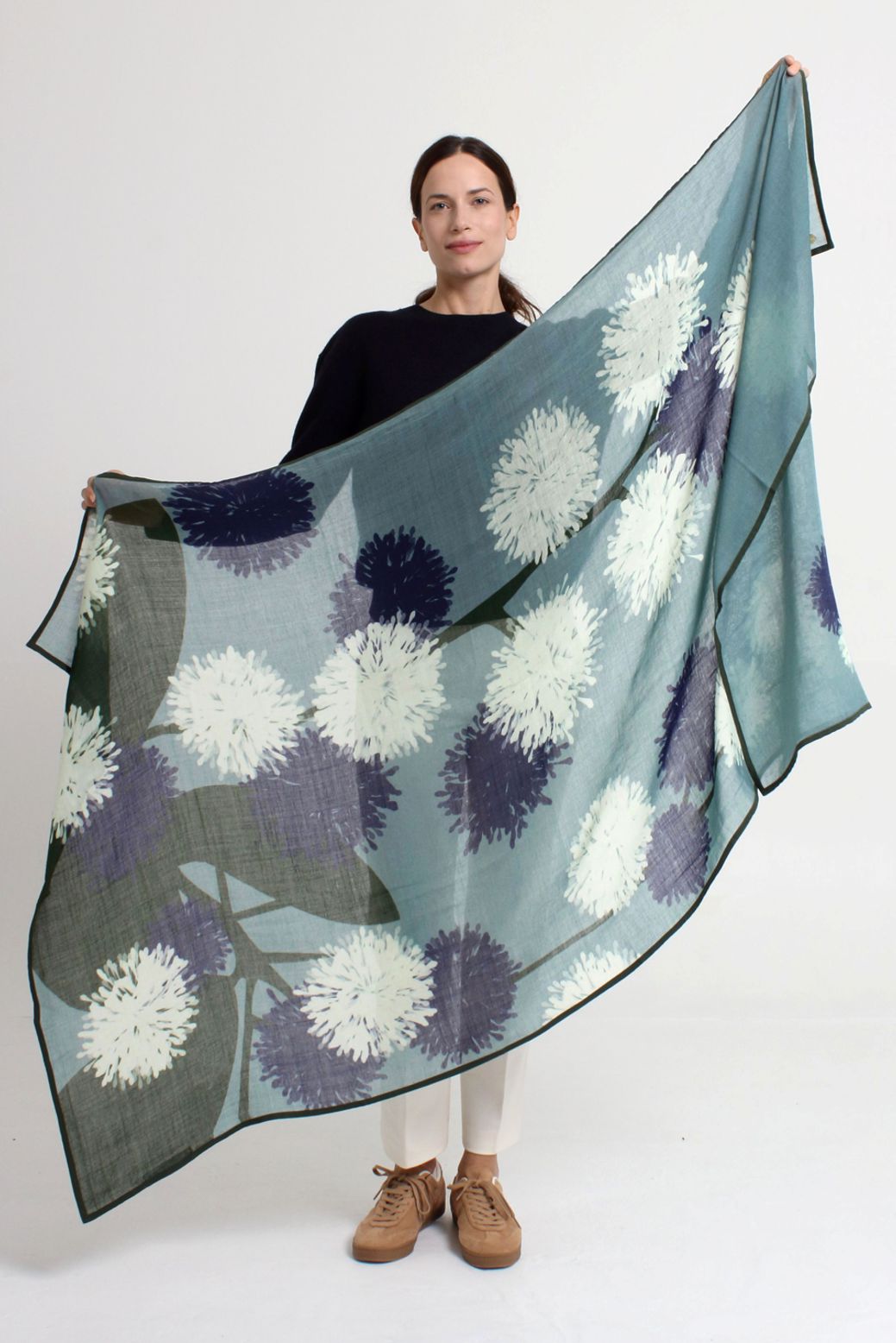 SQUARE SCARF 140x140 AQUA