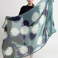 SQUARE SCARF 140x140 AQUA